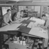<p>Army Information School students learned graphics arts to make effective visual aids, 1958.</p>